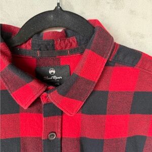 Men's Red and Black Plaid Shirt